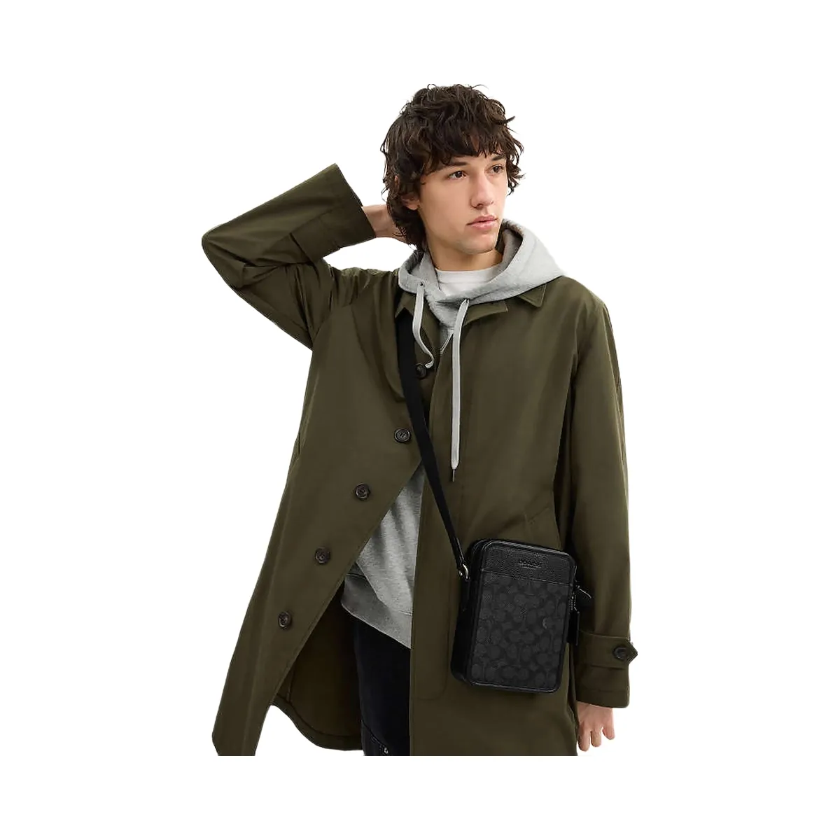 Coach Sullivan Crossbody Bag In Signature Canvas Signature Canvas-Gunmetal-Charcoal-Black
