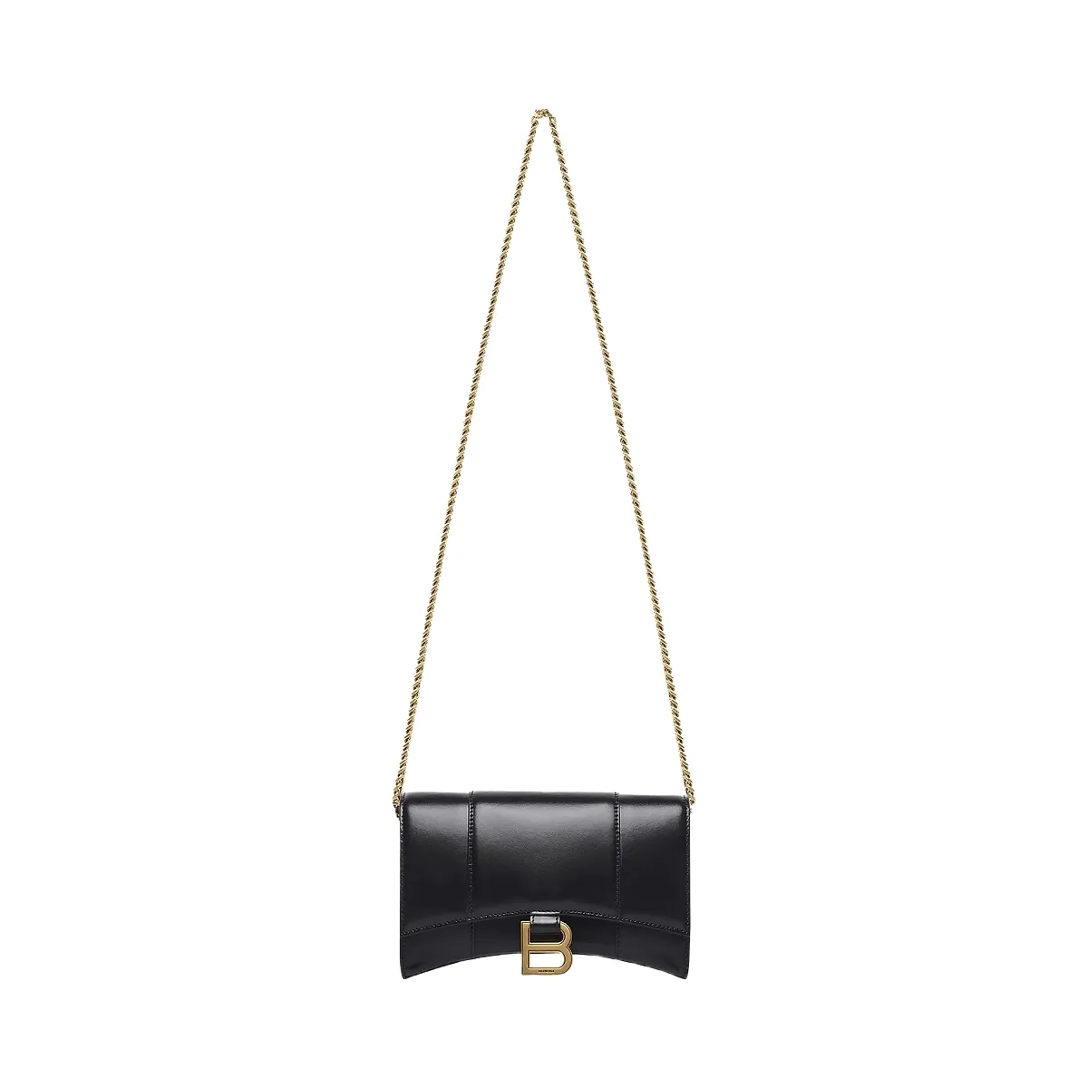 Balenciaga Hourglass Box Leather Wallet on Chain