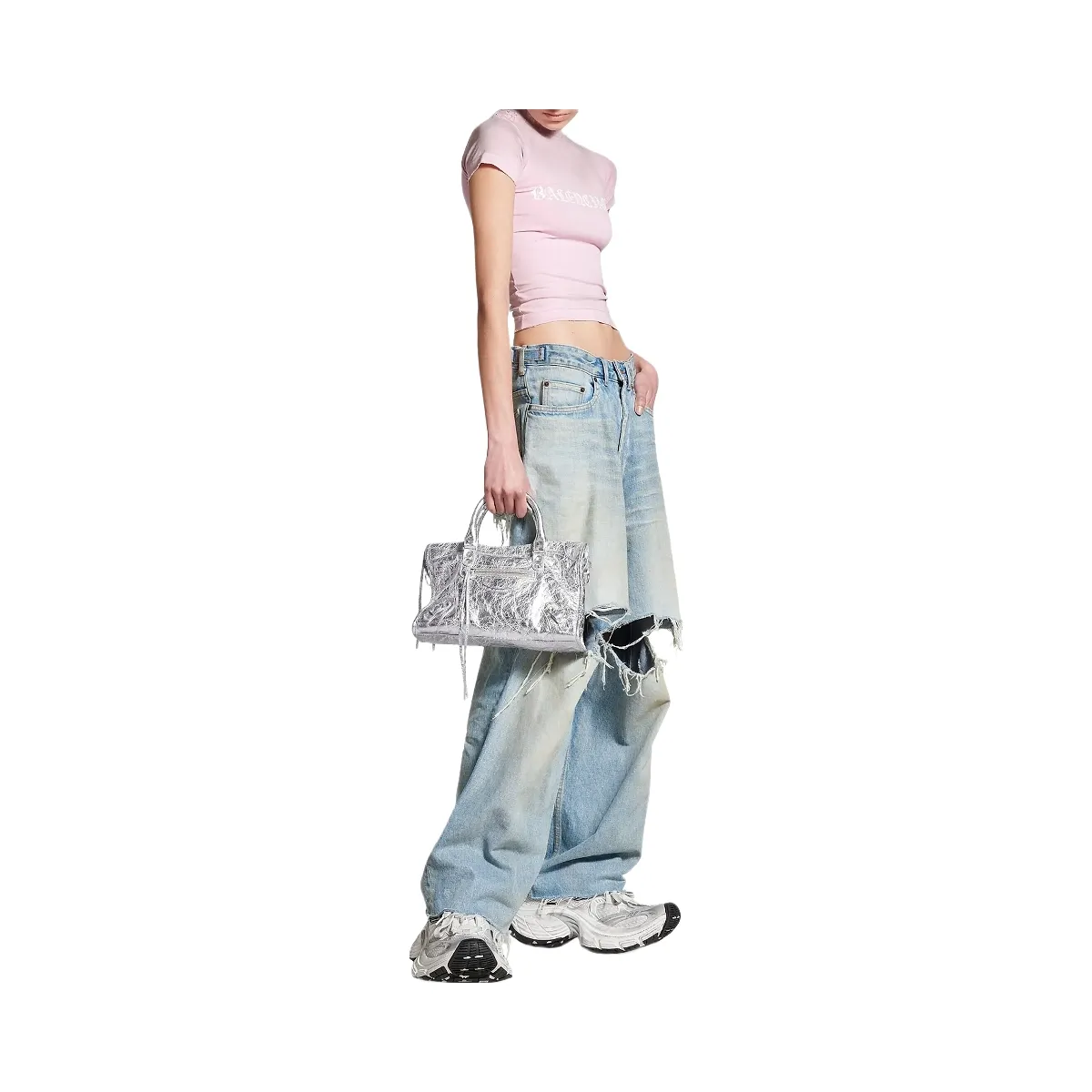 Balenciaga Le City Small Top Handle Metallized Bag