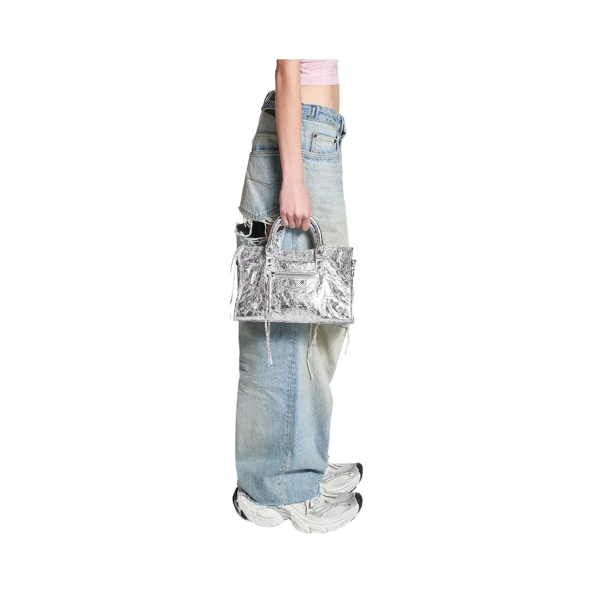 Balenciaga Le City Small Top Handle Metallized Bag
