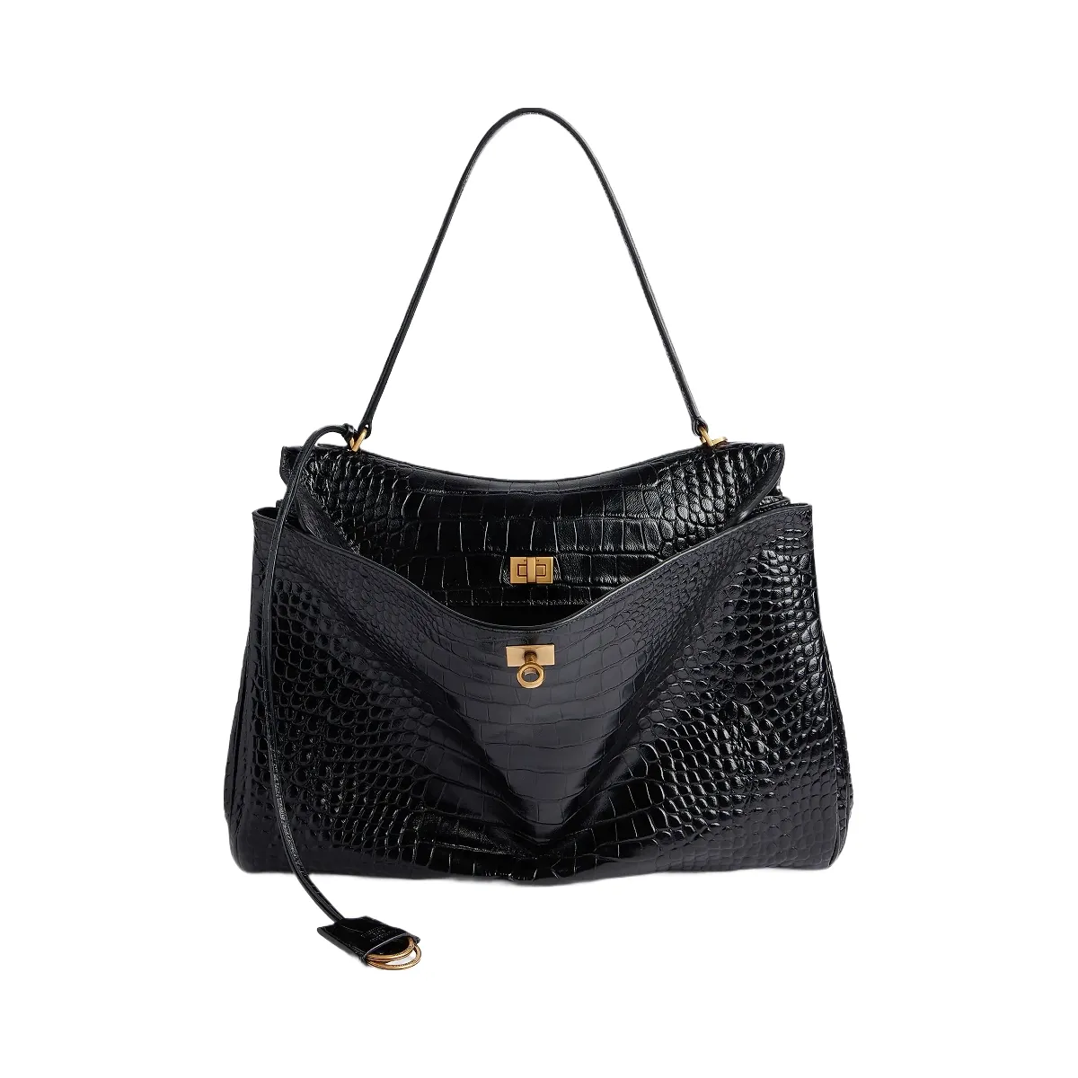 Balenciaga Rodeo Large Croc Embossed