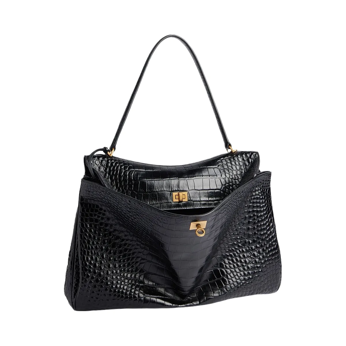 Balenciaga Rodeo Large Croc Embossed