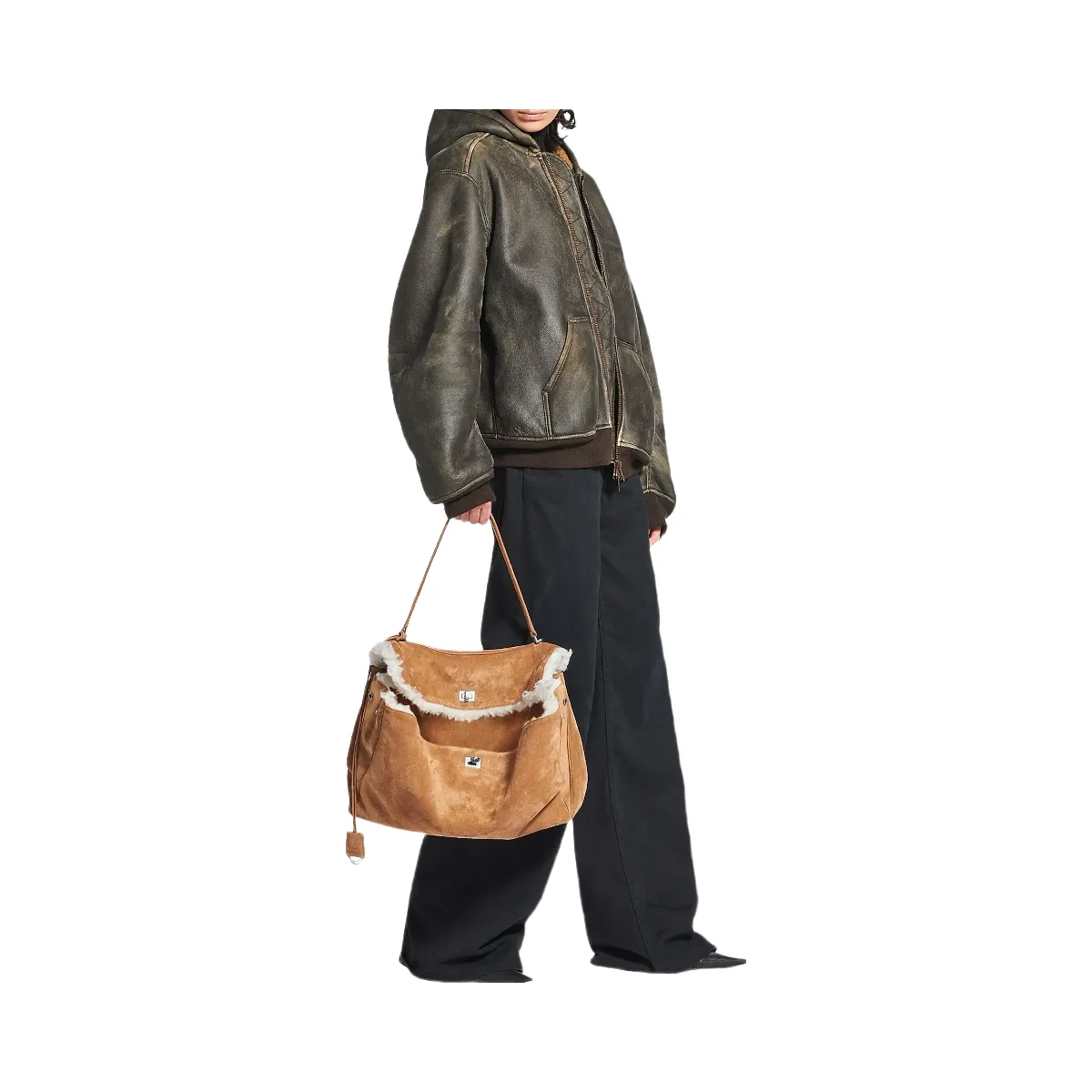 Balenciaga Rodeo Large Suede Wool
