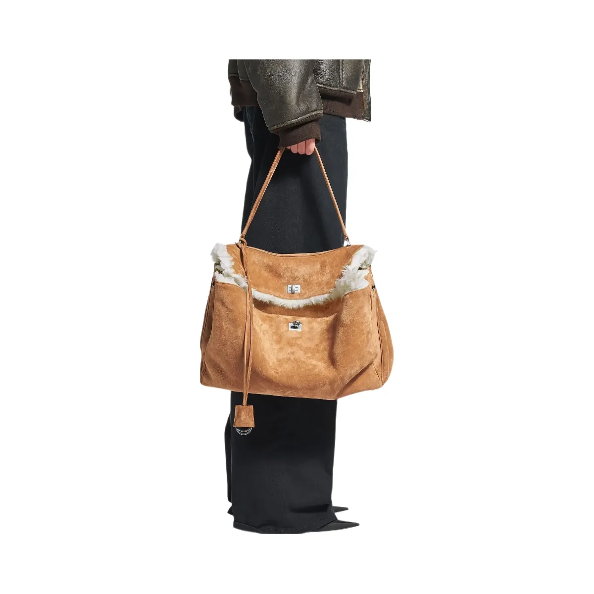 Balenciaga Rodeo Large Suede Wool