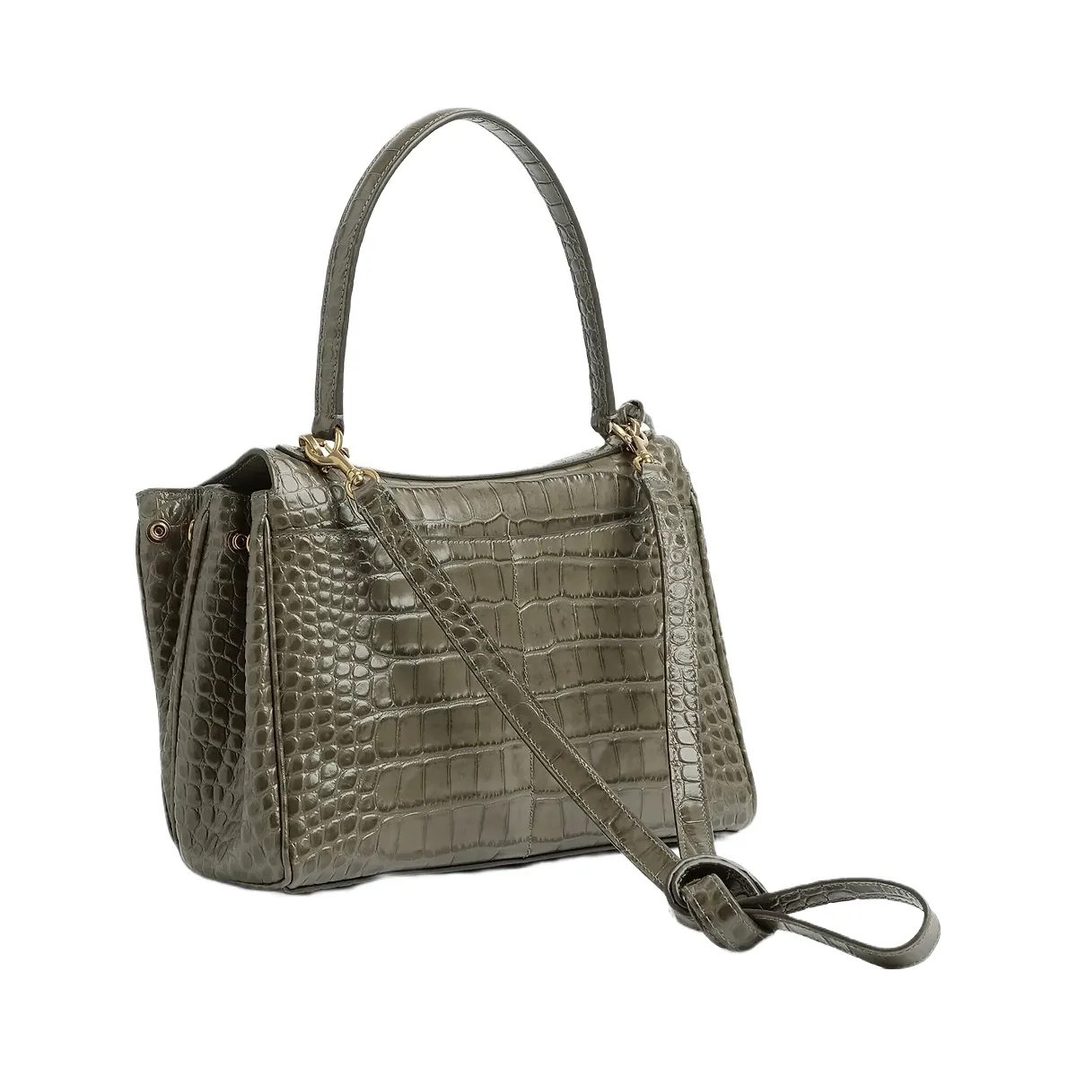 Balenciaga Rodeo Small Crocodile Embossed Shoulder Bag