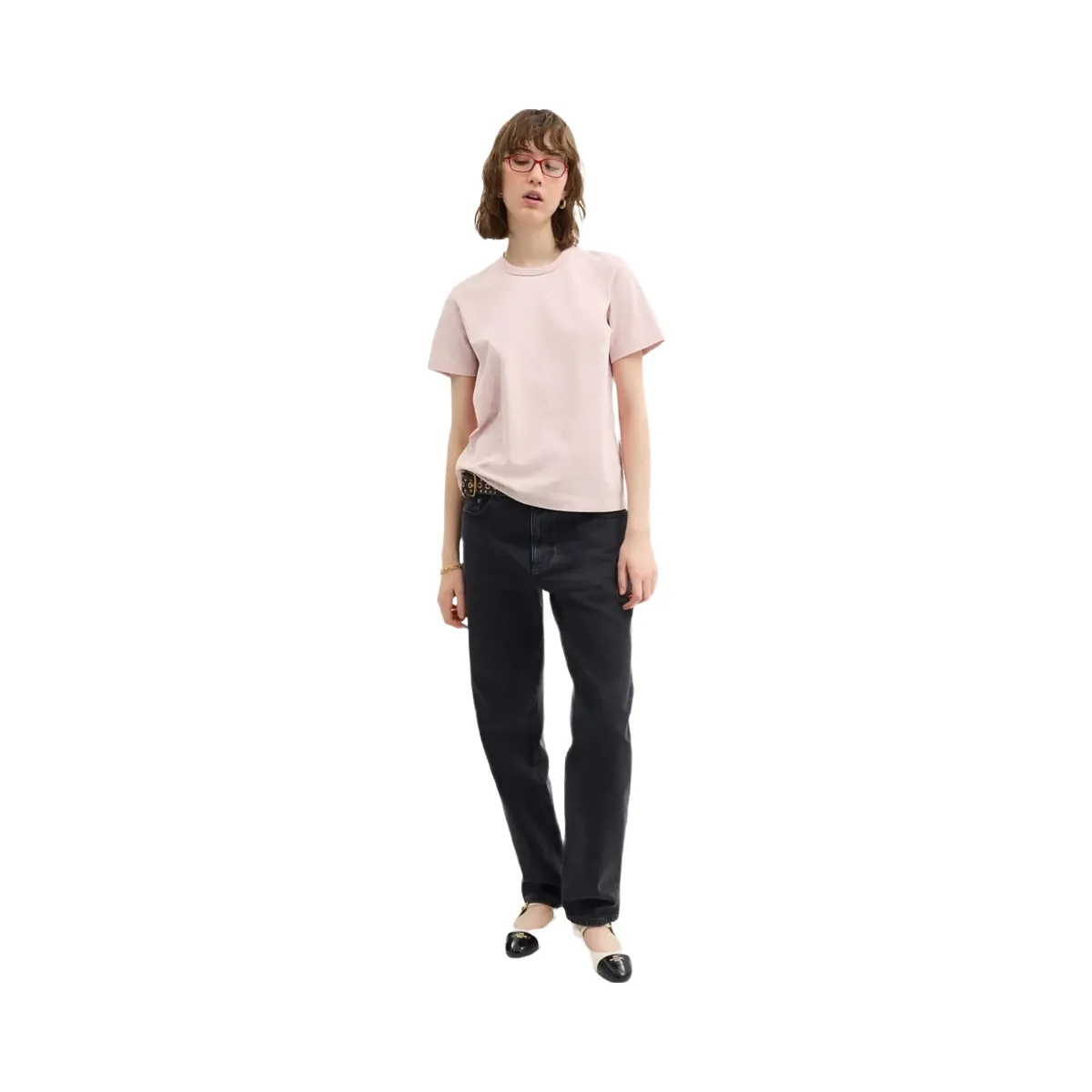 Coach All Over Signature T-Shirt In Organic Cotton Pink Multi
