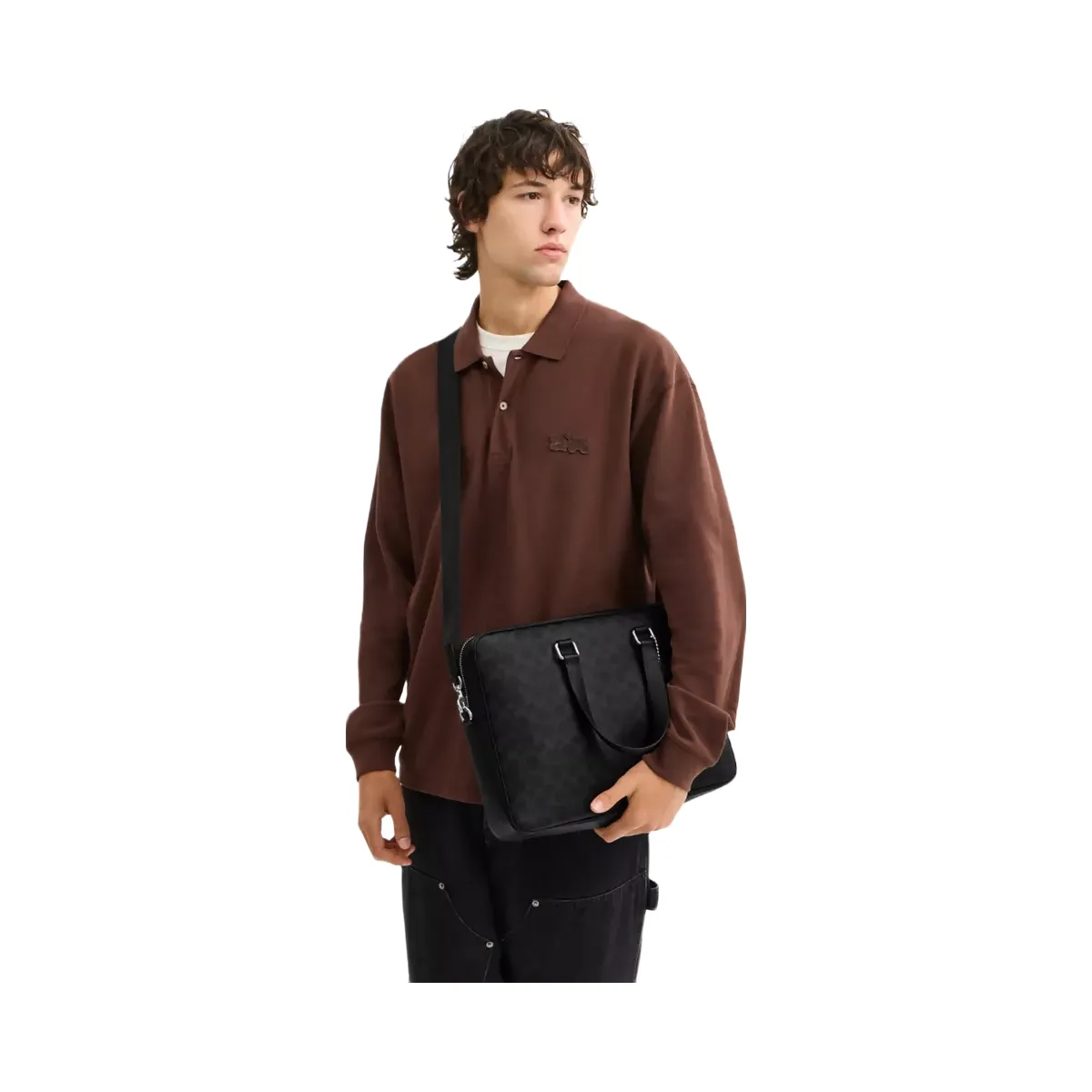 Coach Caden Brief Bag In Signature Canvas in Black Signature