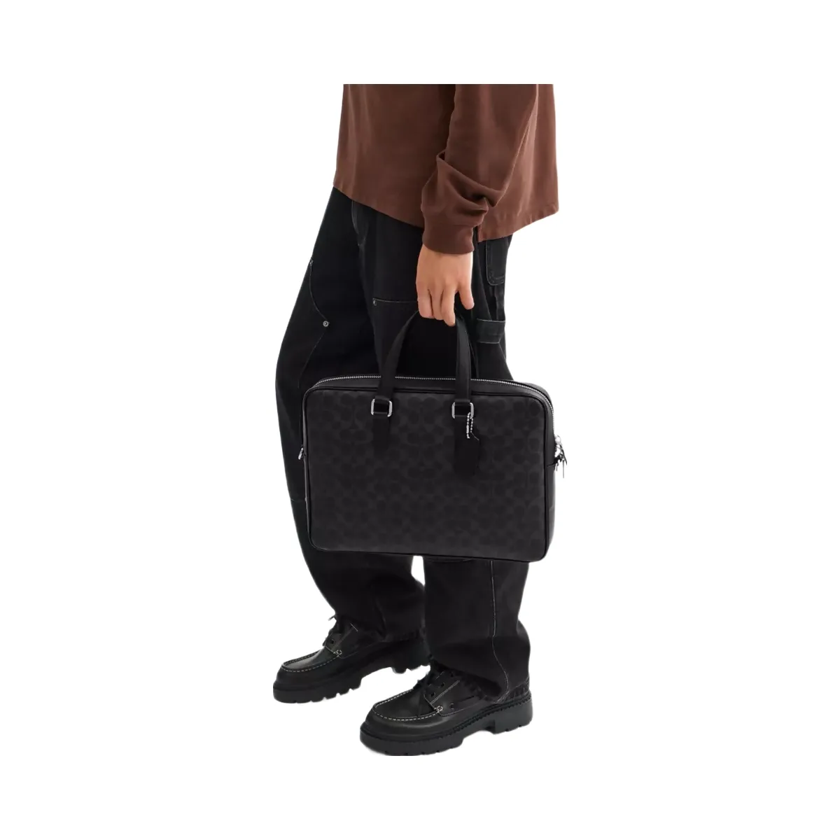 Coach Caden Brief Bag In Signature Canvas in Black Signature