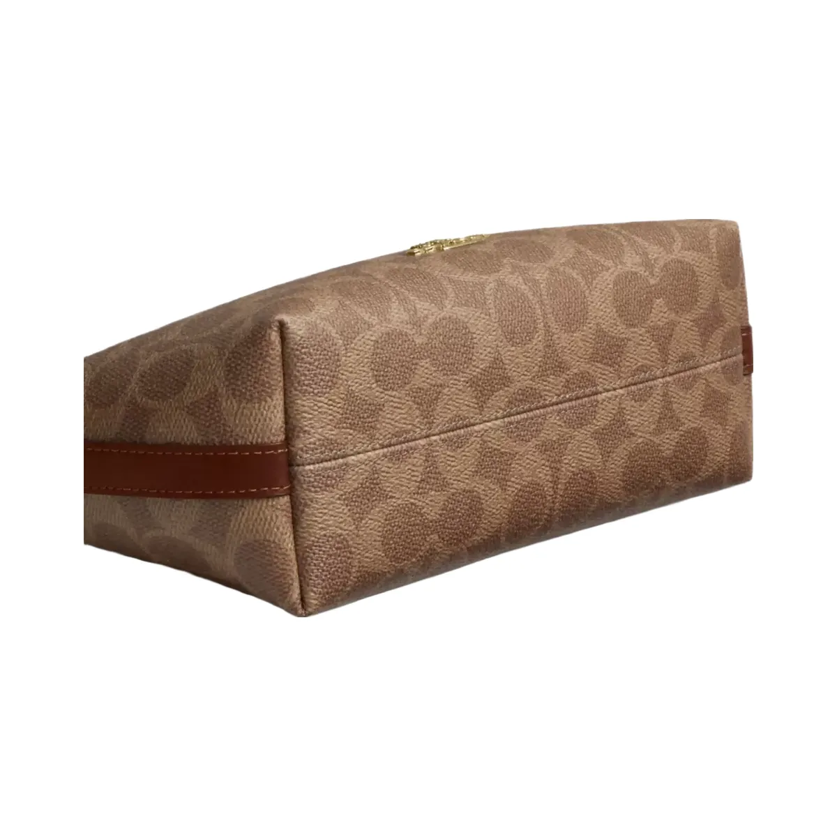 Coach Caitlin Shoulder Bag In Signature Canvas in Gold Tan Brown