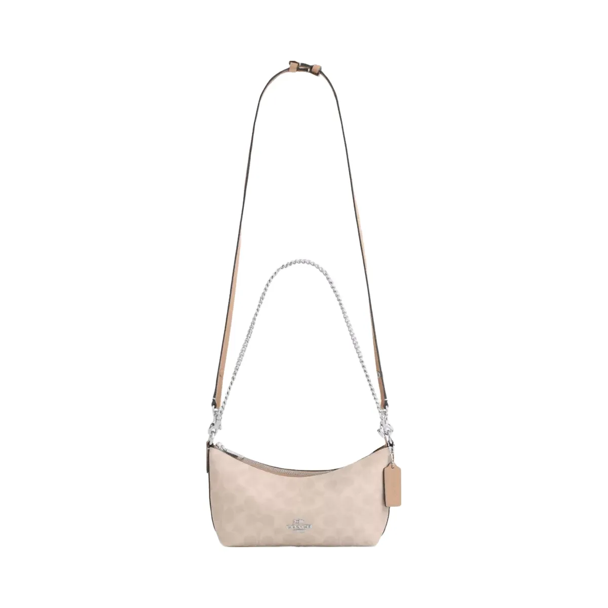 Coach Caitlin Shoulder Bag In Signature Canvas in Silver Sand Taupe