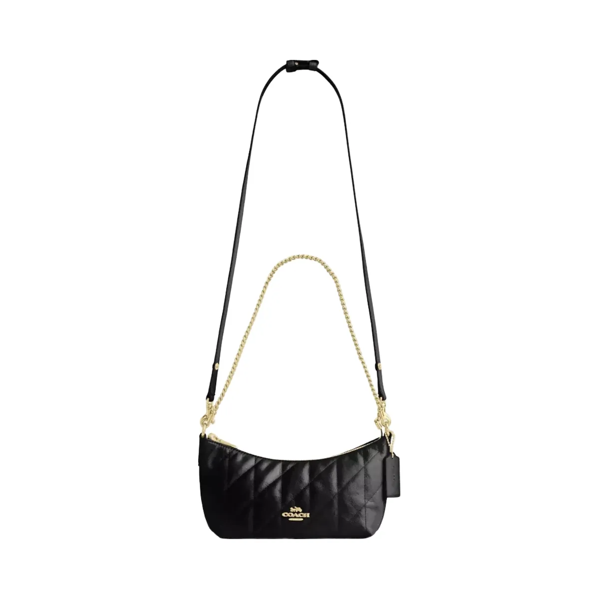 Coach Caitlin Shoulder Bag With Quilting in Gold Black