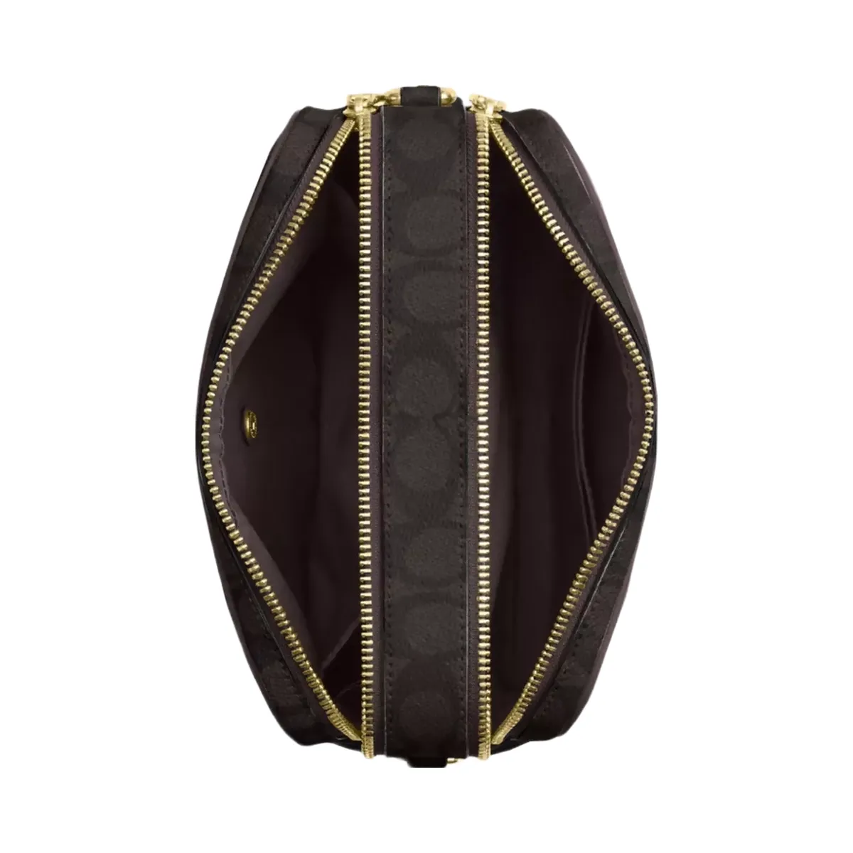 Coach Carey Crossbody Bag In Signature Canvas in Gold Walnut Black