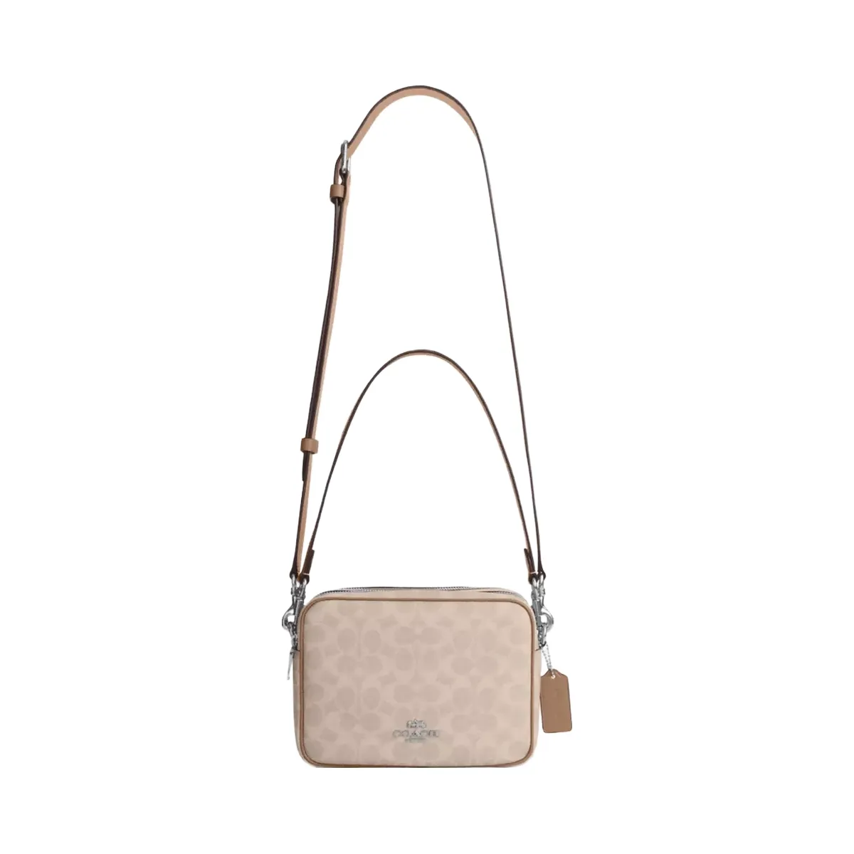 Coach Carey Crossbody Bag In Signature Canvas in Silver Sand Taupe