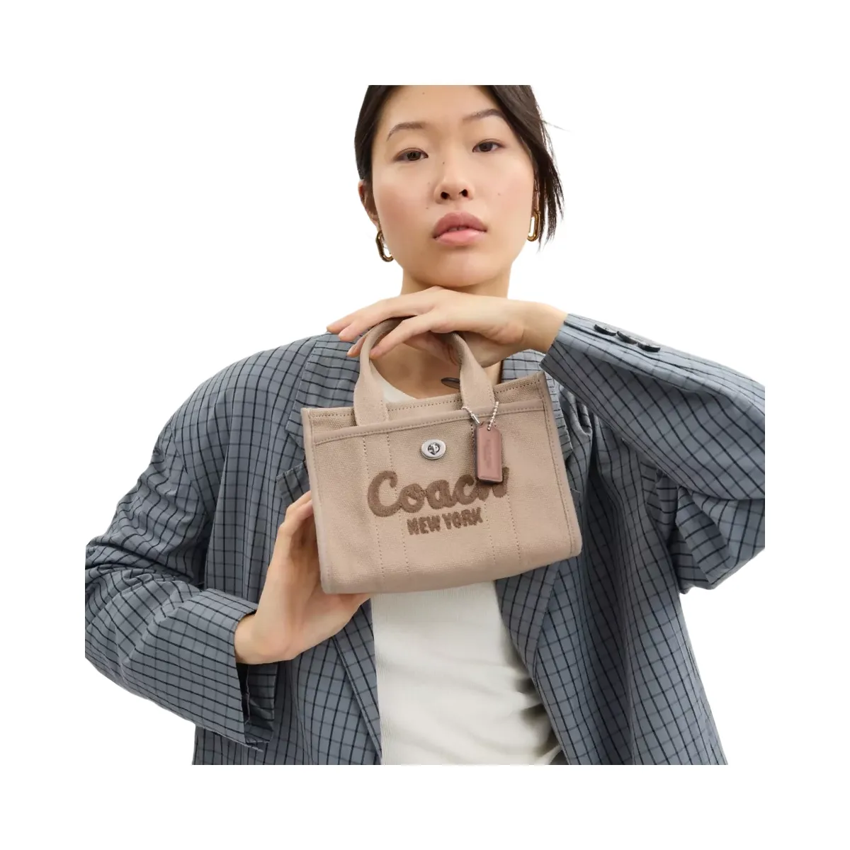 Coach Cargo Tote Bag 20 in Silver Dark Natural