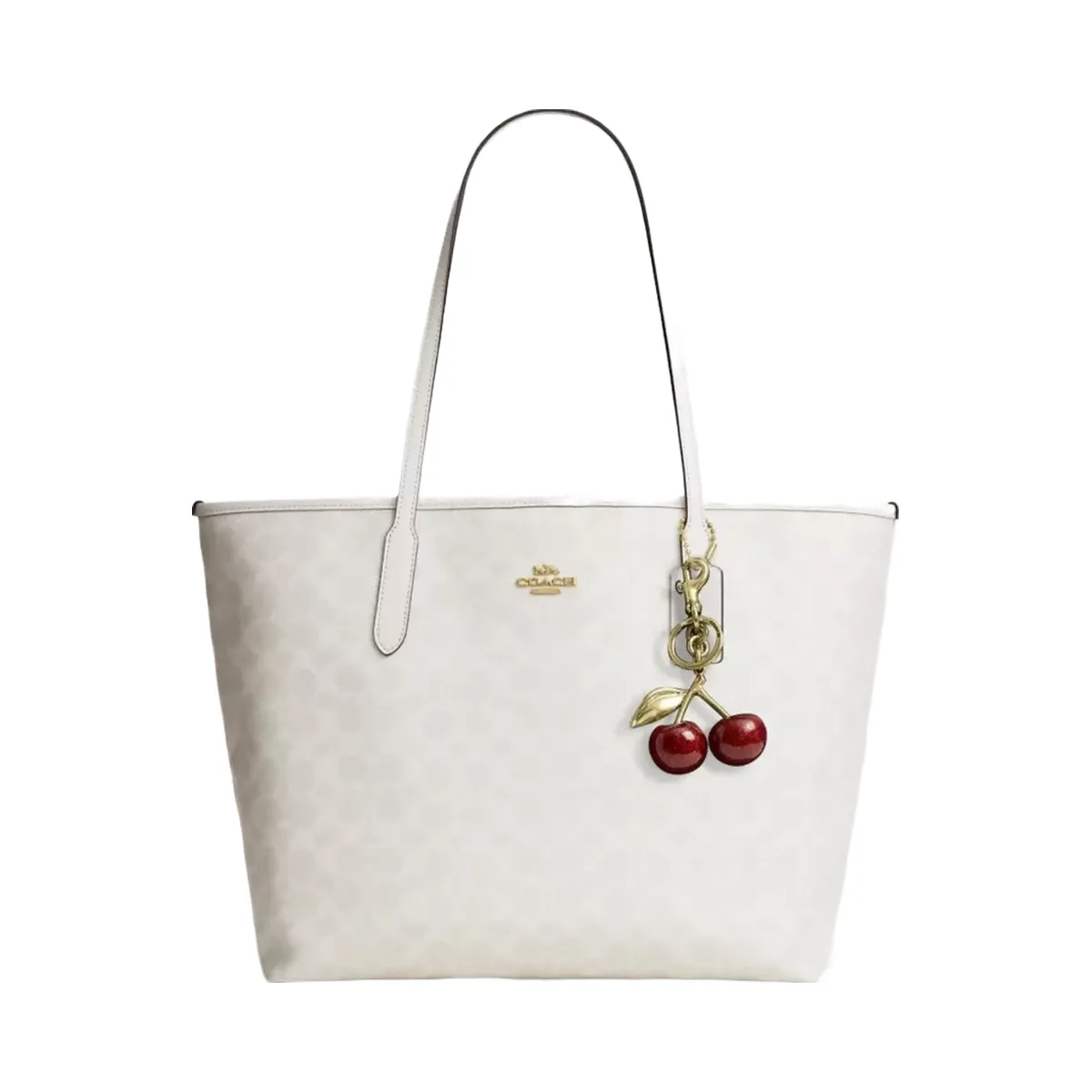 Coach City Tote Bag In Signature Canvas in Gold White Chalk