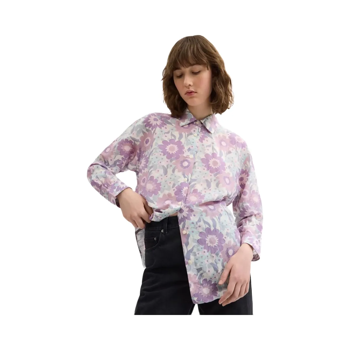 Coach Cotton Voile Shirt Purple Floral