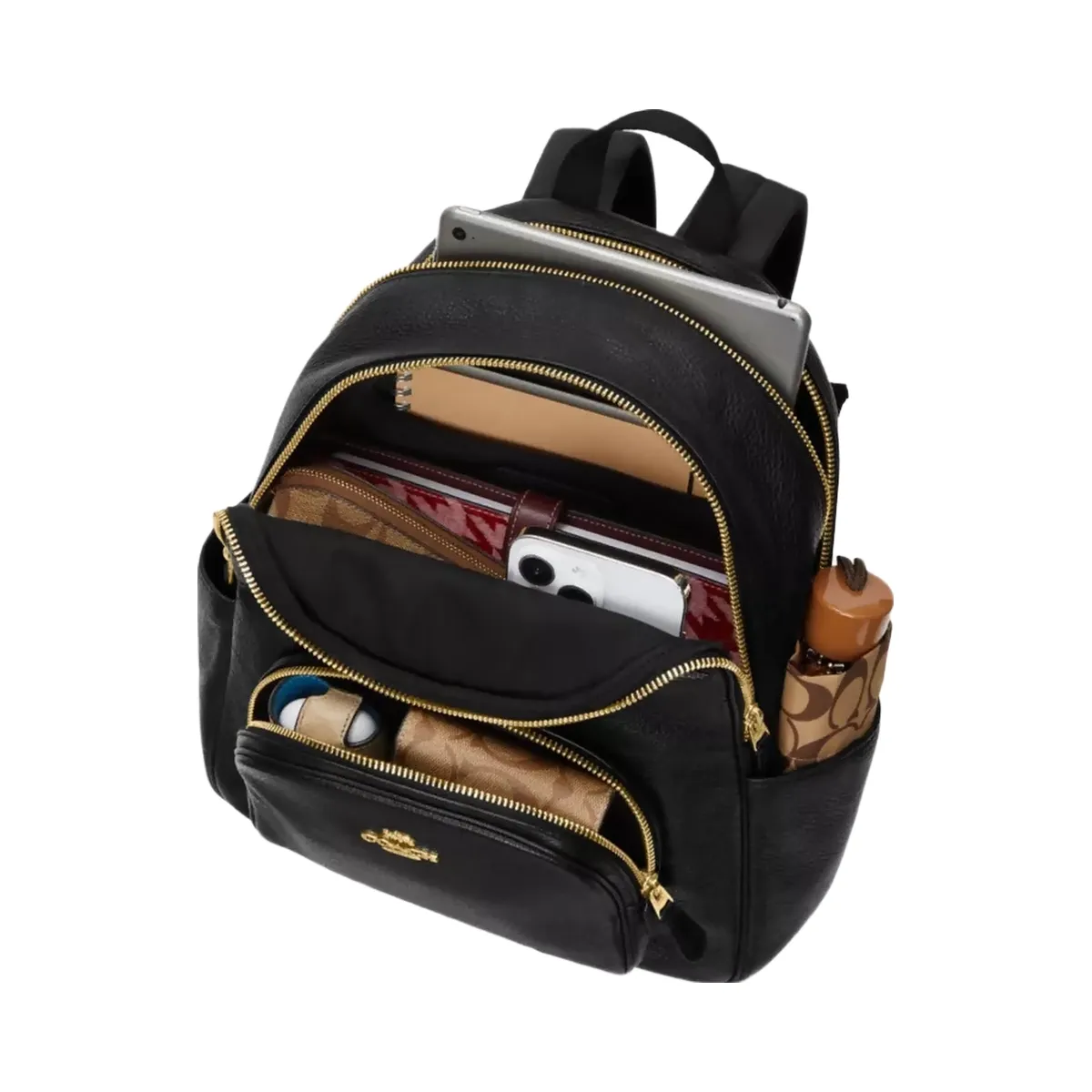 Coach Court Backpack in Gold Black