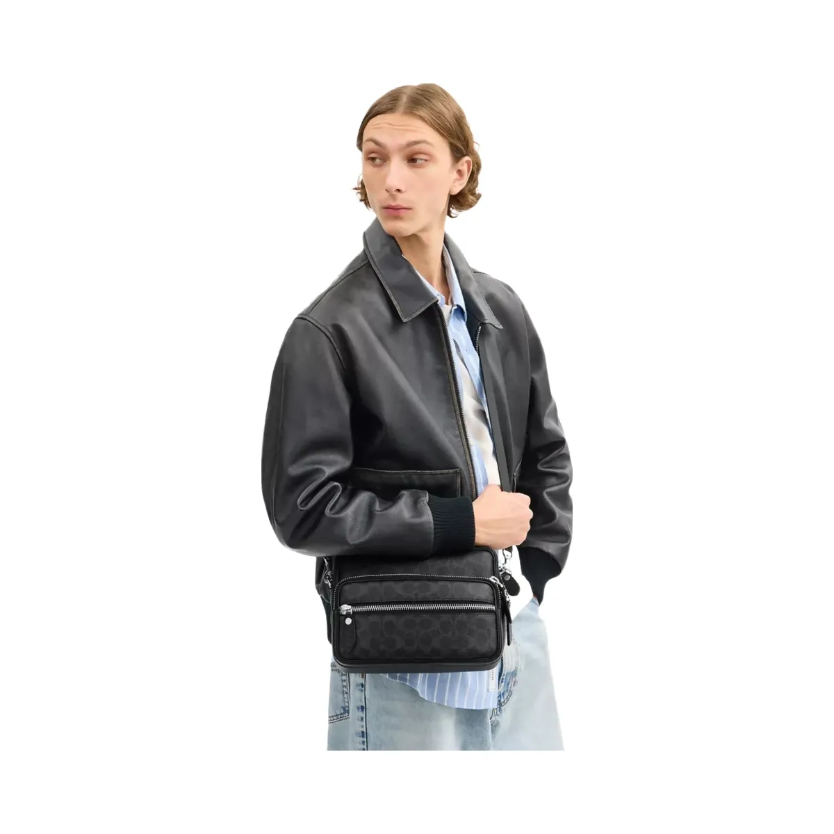 Coach Dakota Crossbody Bag In Signature Canvas in Black Signature