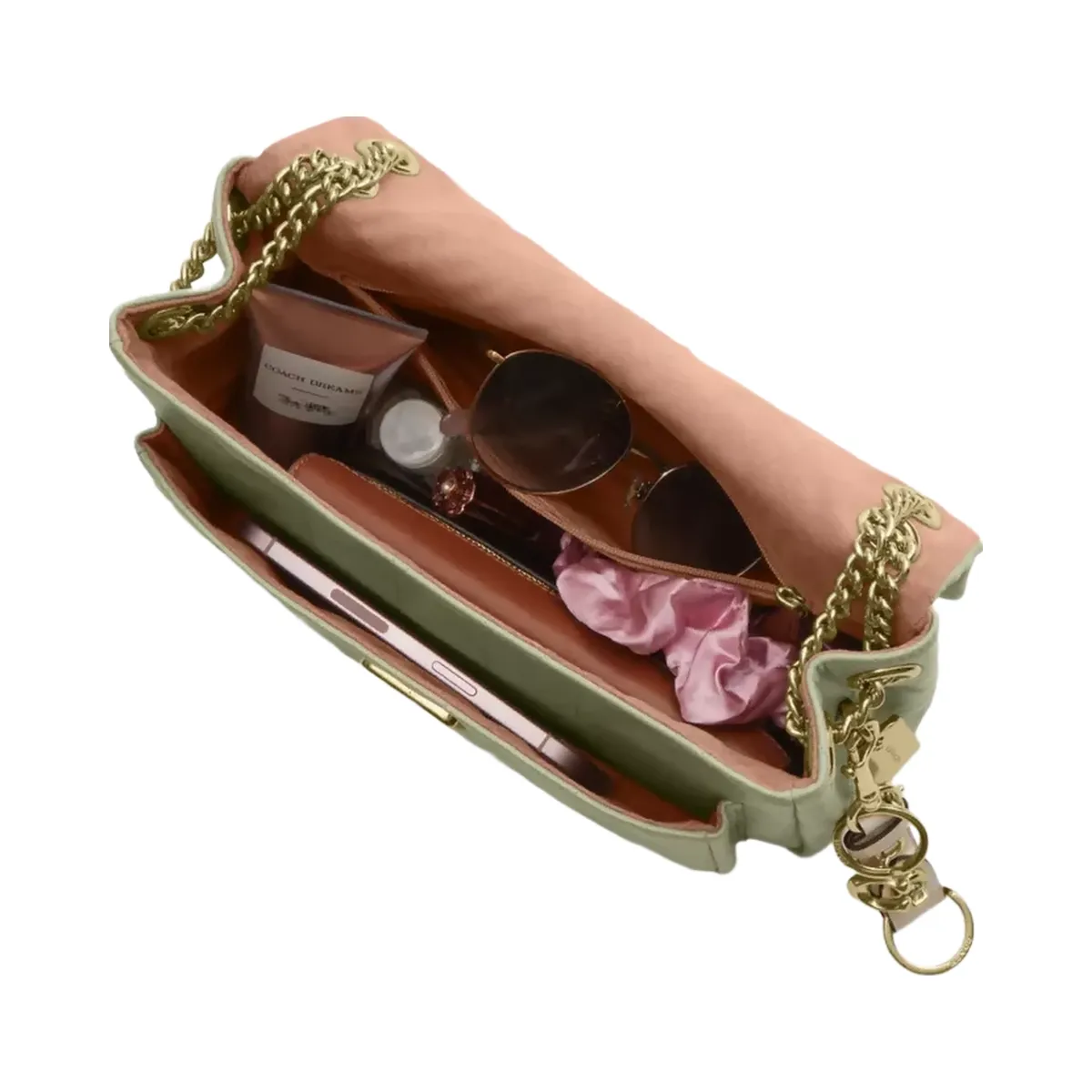 Coach Elodie Crossbody Bag With Quilting in Gold Pistachio