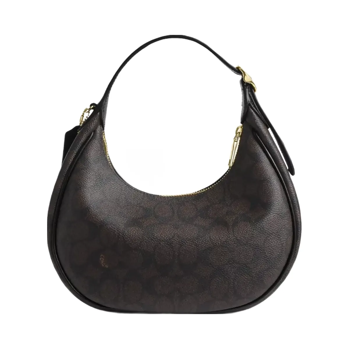 Coach Emily Shoulder Bag In Signature Canvas in Gold Walnut Black