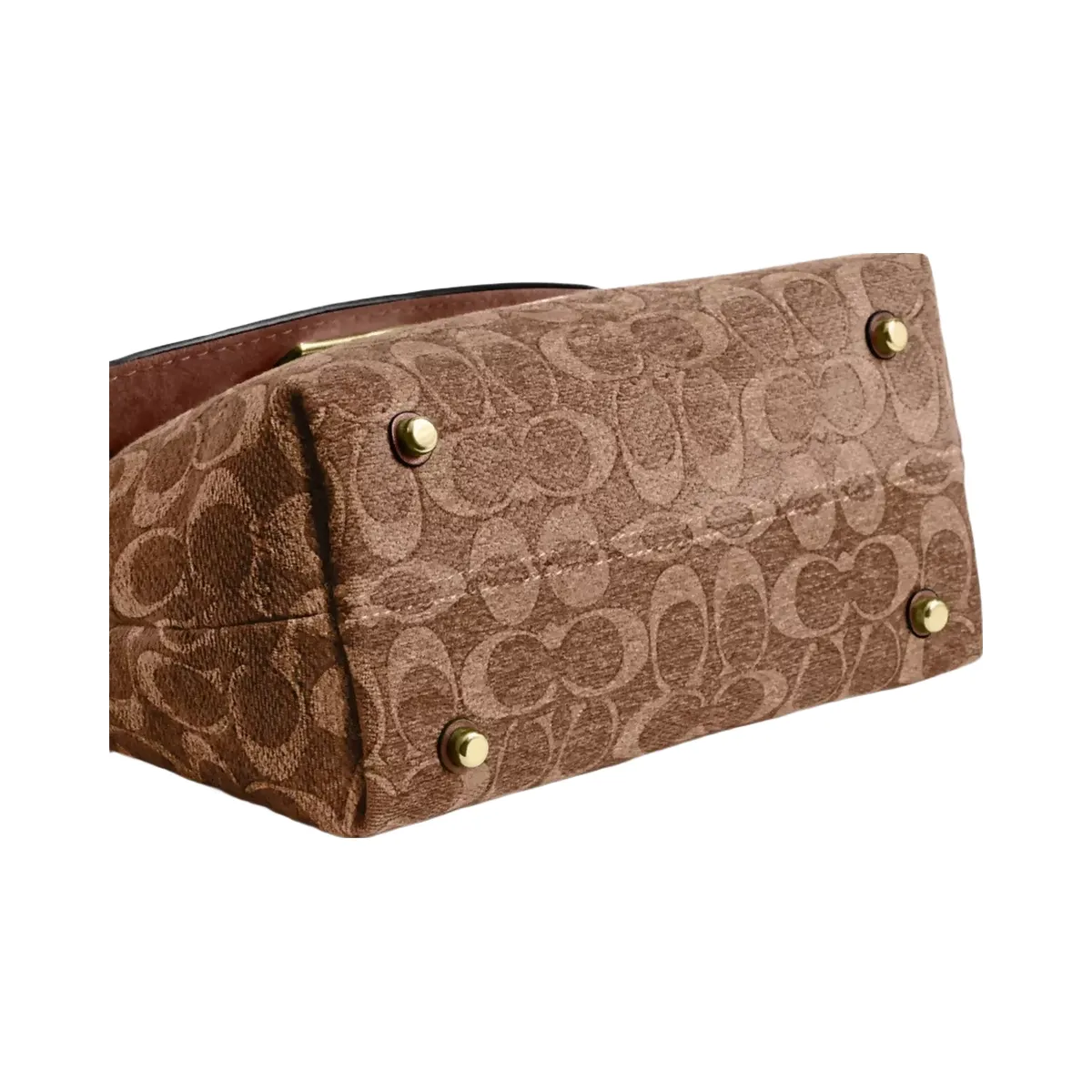 Coach Emory Top Handle Bag In Signature Chenille in Gold Light Khaki Vintage Brown