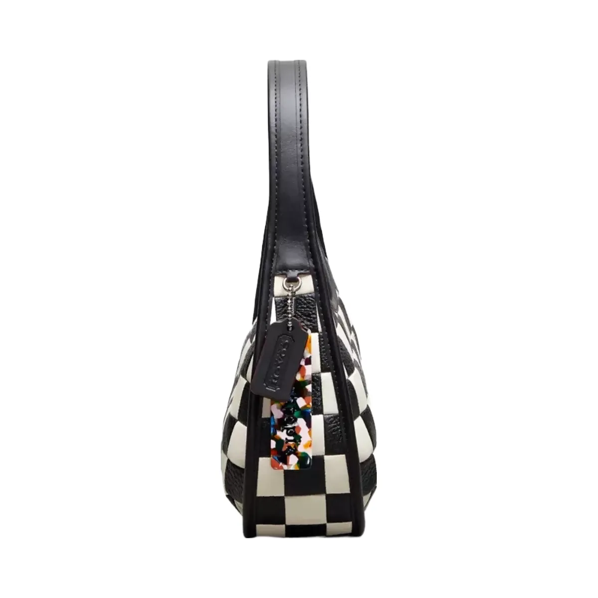 Coach Ergo Bag In Checkerboard Upcrafted Leather in Black Chalk