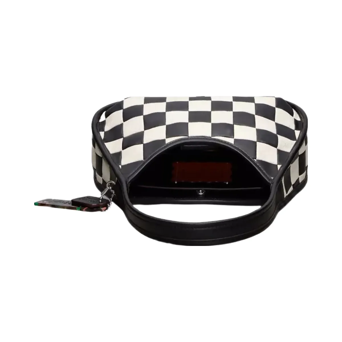 Coach Ergo Bag In Checkerboard Upcrafted Leather in Black Chalk