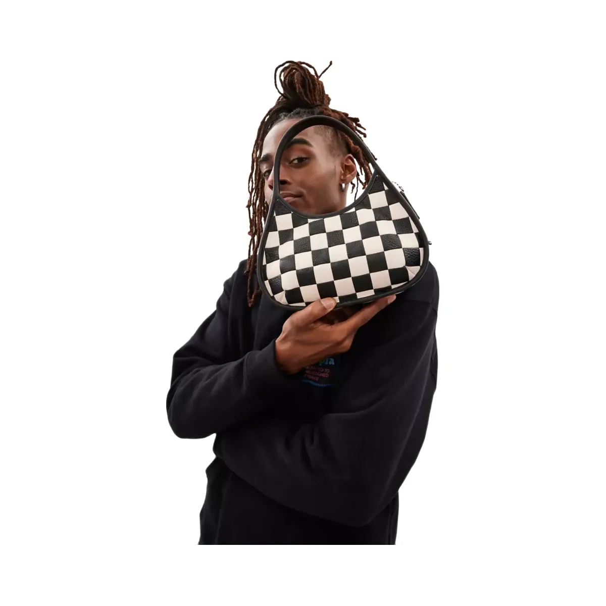 Coach Ergo Bag In Checkerboard Upcrafted Leather in Black Chalk