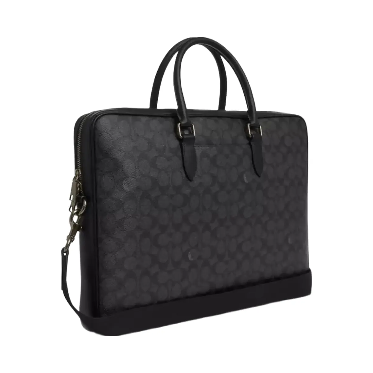 Coach Ethan Large Brief In Signature Canvas in Gunmetal Charcoal Black