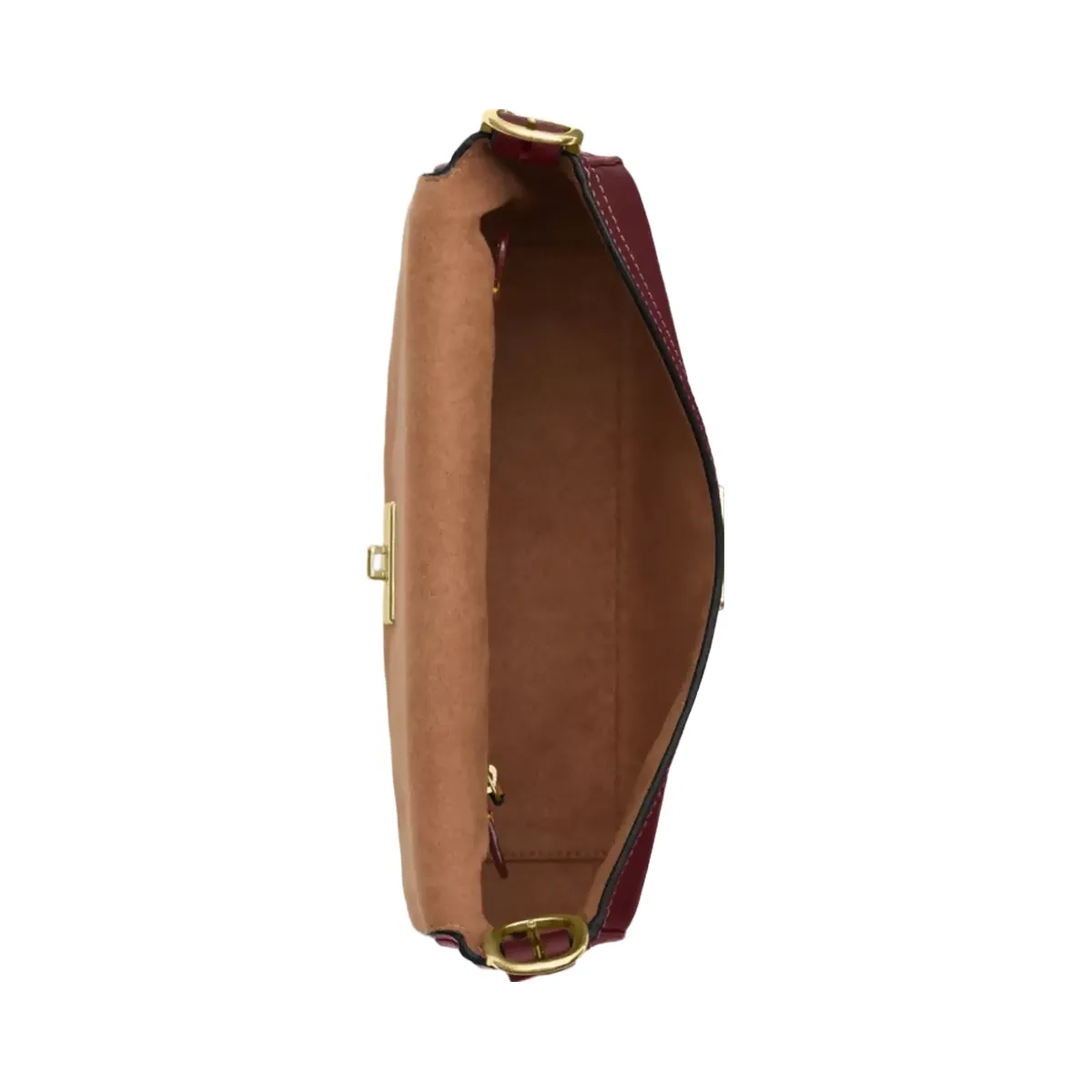 Coach Etta Small Flap Shoulder Bag in Gold Maroon