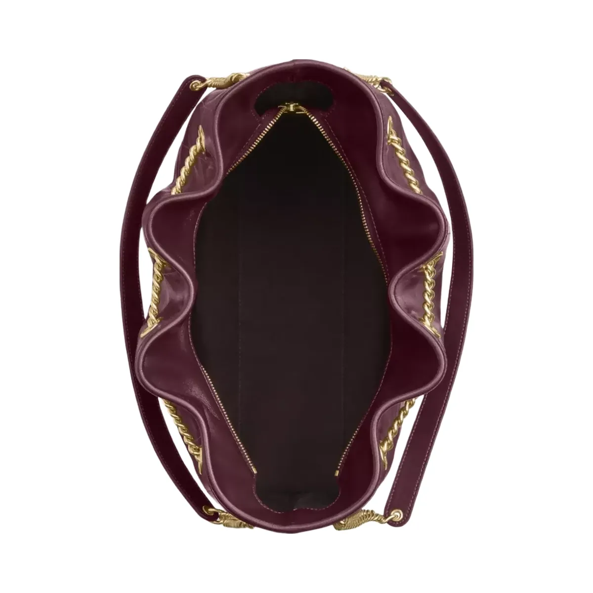 Coach Evelyn Large Shoulder Bag With Quilting in Gold Dark Wine