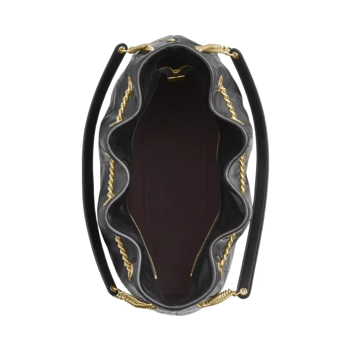 Coach Evelyn Shoulder Bag With Quilting in Gold Black