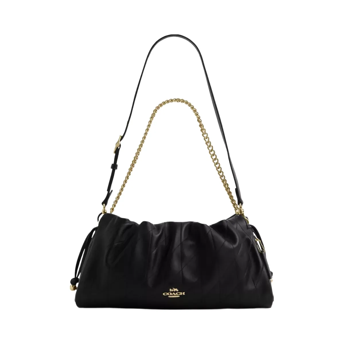 Coach Faye Large Shoulder Bag With Quilting in Gold Black