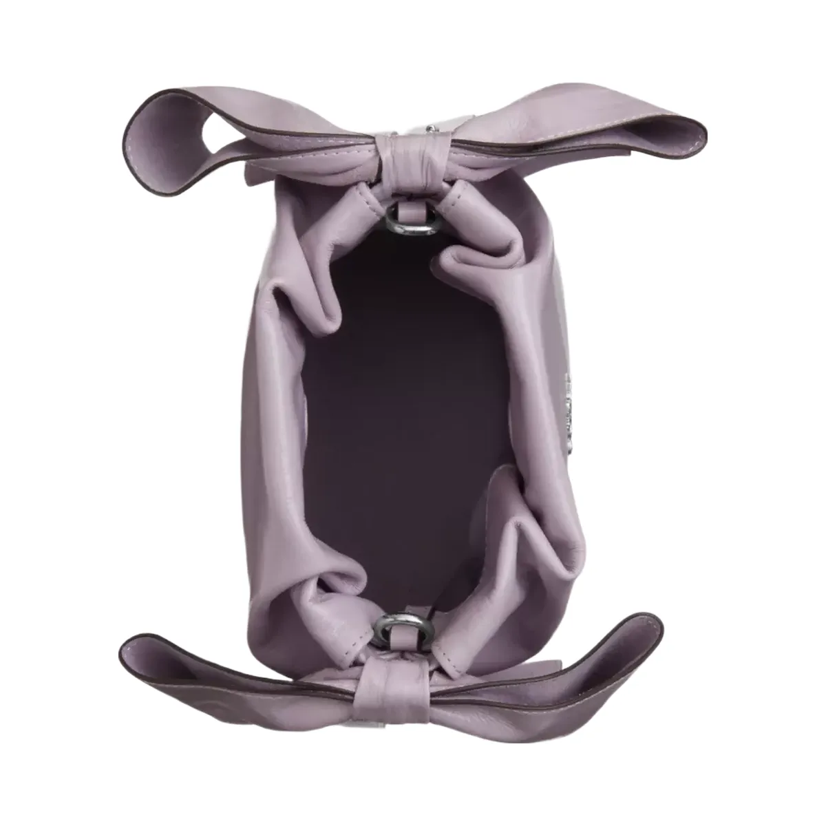 Coach Faye Mini Drawstring Bag With Bows in Silver Light Amethyst