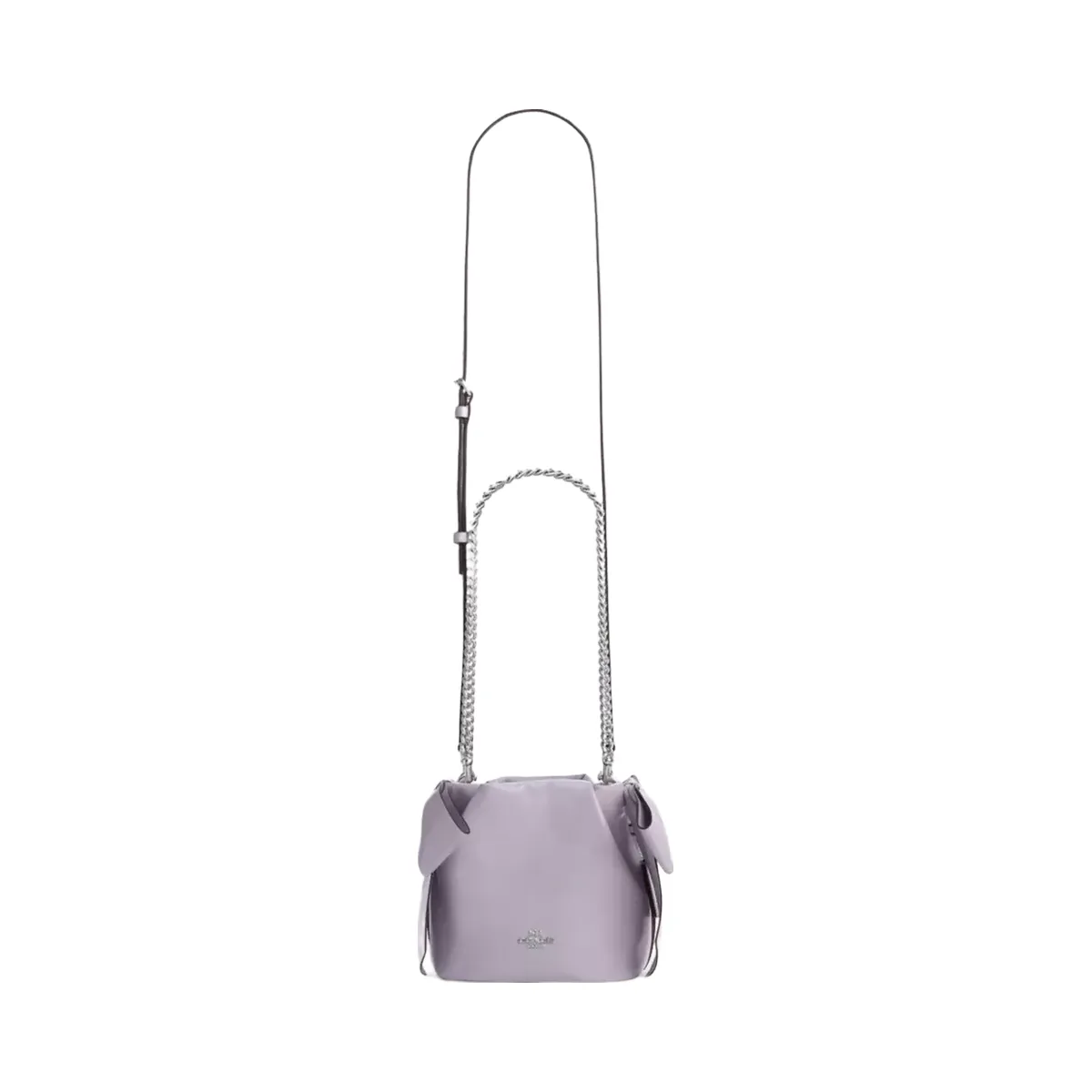 Coach Faye Mini Drawstring Bag With Bows in Silver Light Amethyst