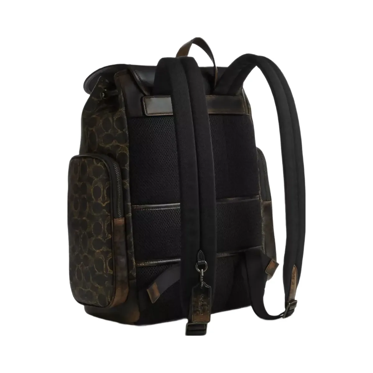 Coach Finn Backpack In Loved Signature Canvas in Gunmetal Brown