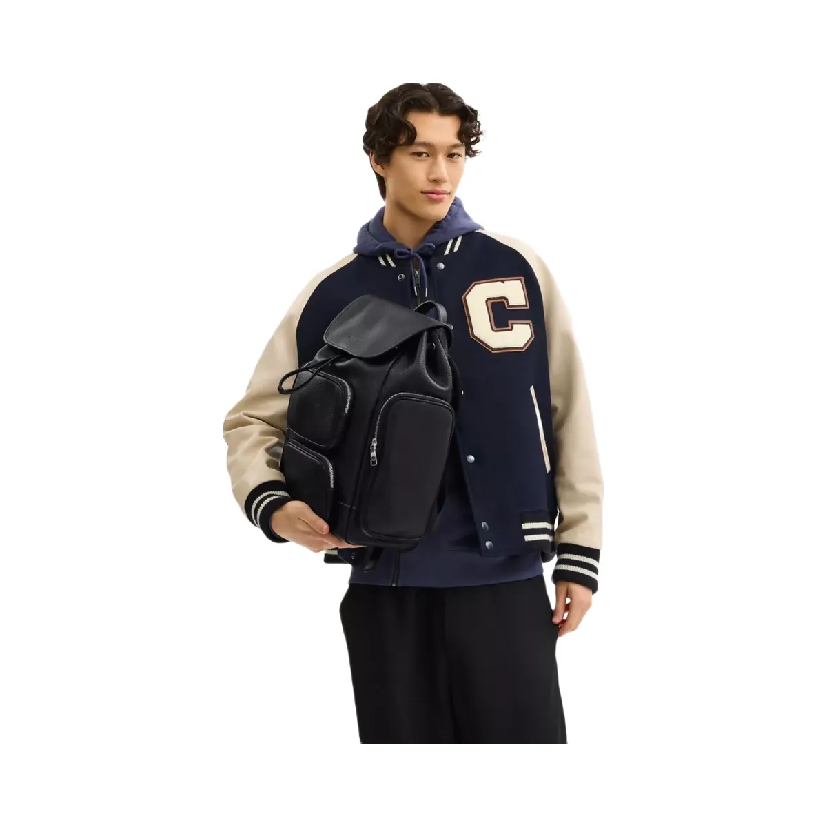 Coach Finn Backpack in Silver Black