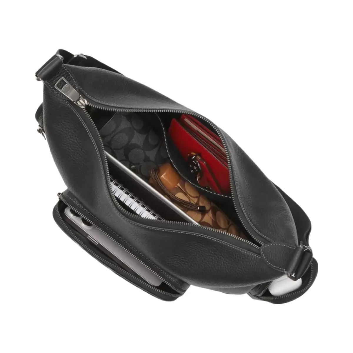 Coach Finn Crossbody Bag With Pockets in Gunmetal Black