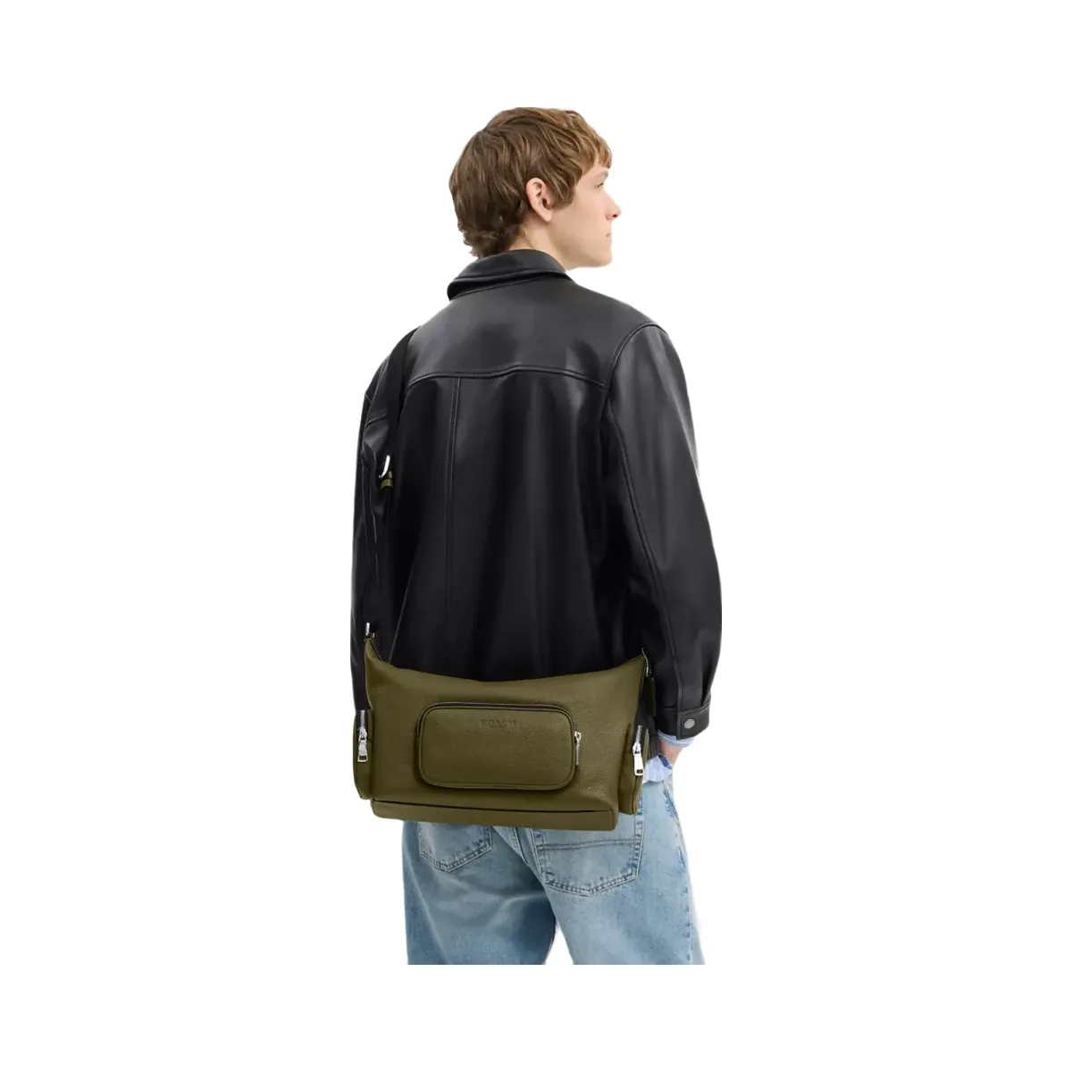 Coach Finn Crossbody Bag With Pockets in Silver Olive