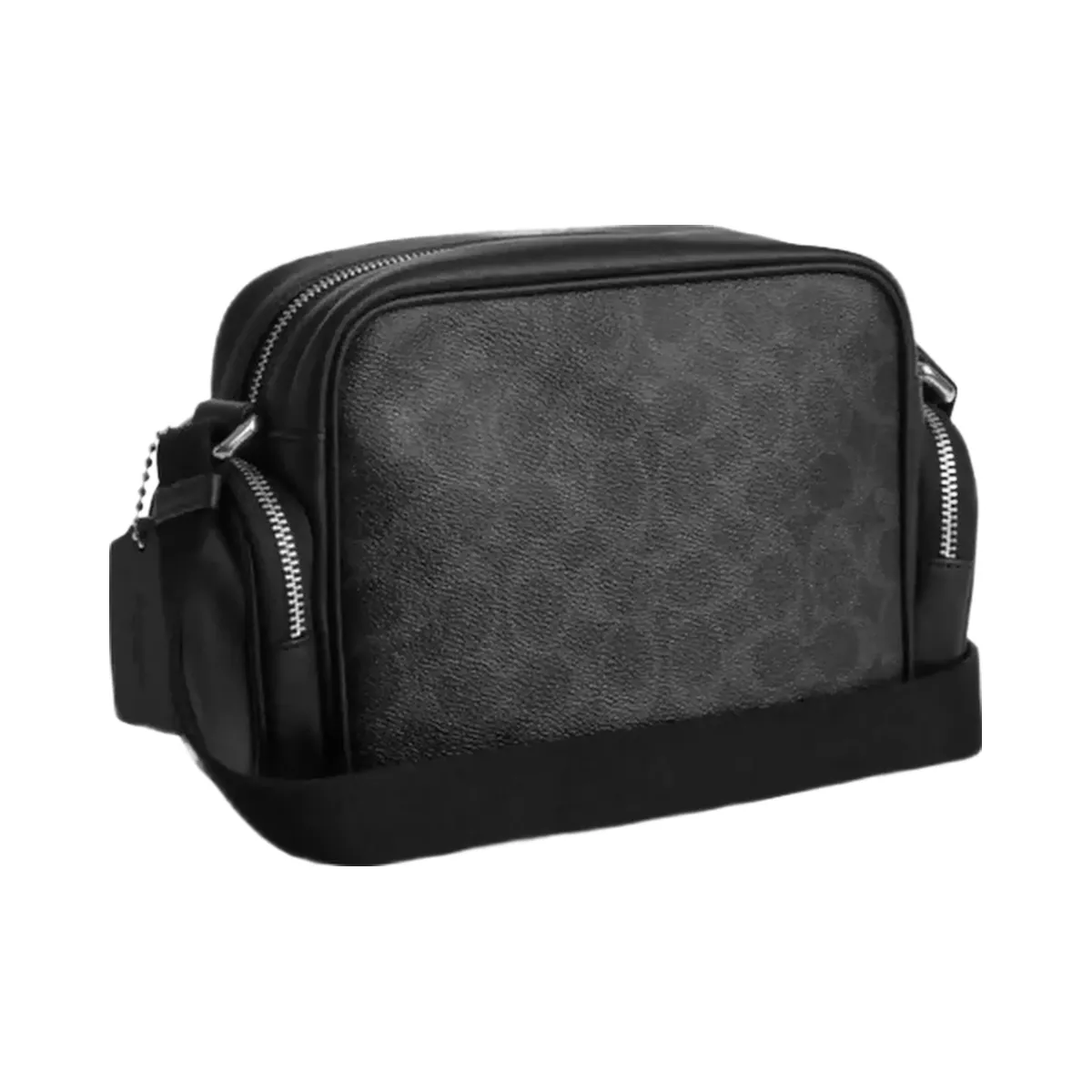Coach Fletcher Crossbody Bag In Signature Canvas in Silver Black Signature