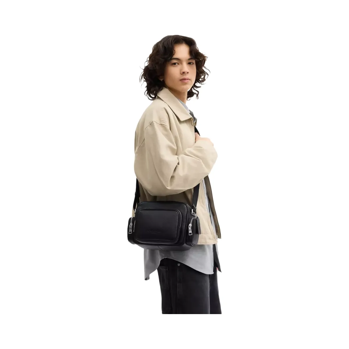 Coach Fletcher Crossbody Bag in Silver Black