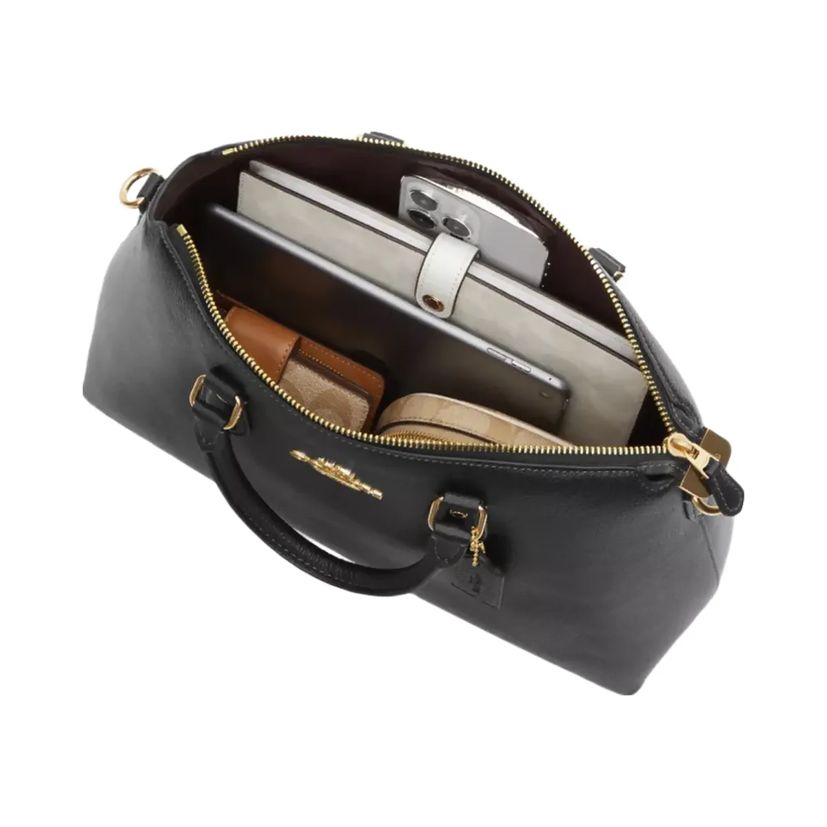 Coach Georgia Satchel Bag in Gold Dark Stone