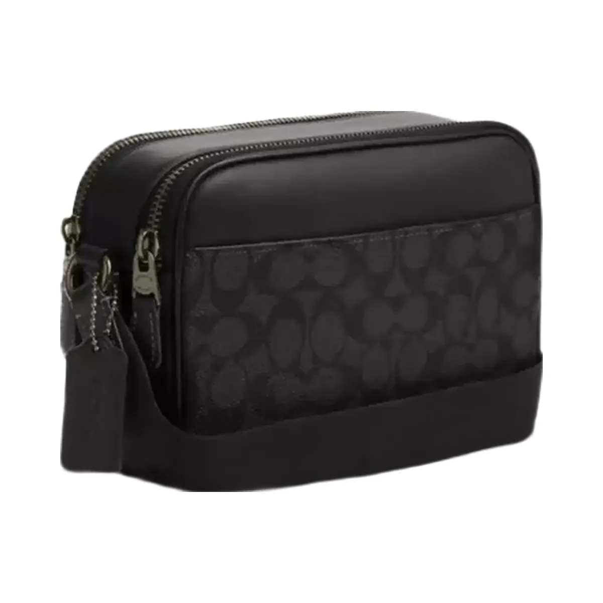 Coach Graham Crossbody Bag In Signature Canvas in Gunmetal Charcoal Black