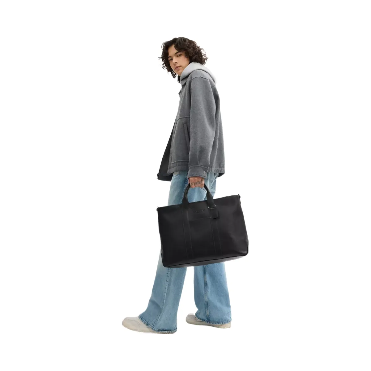 Coach Grayson Tote Bag in Silver Black