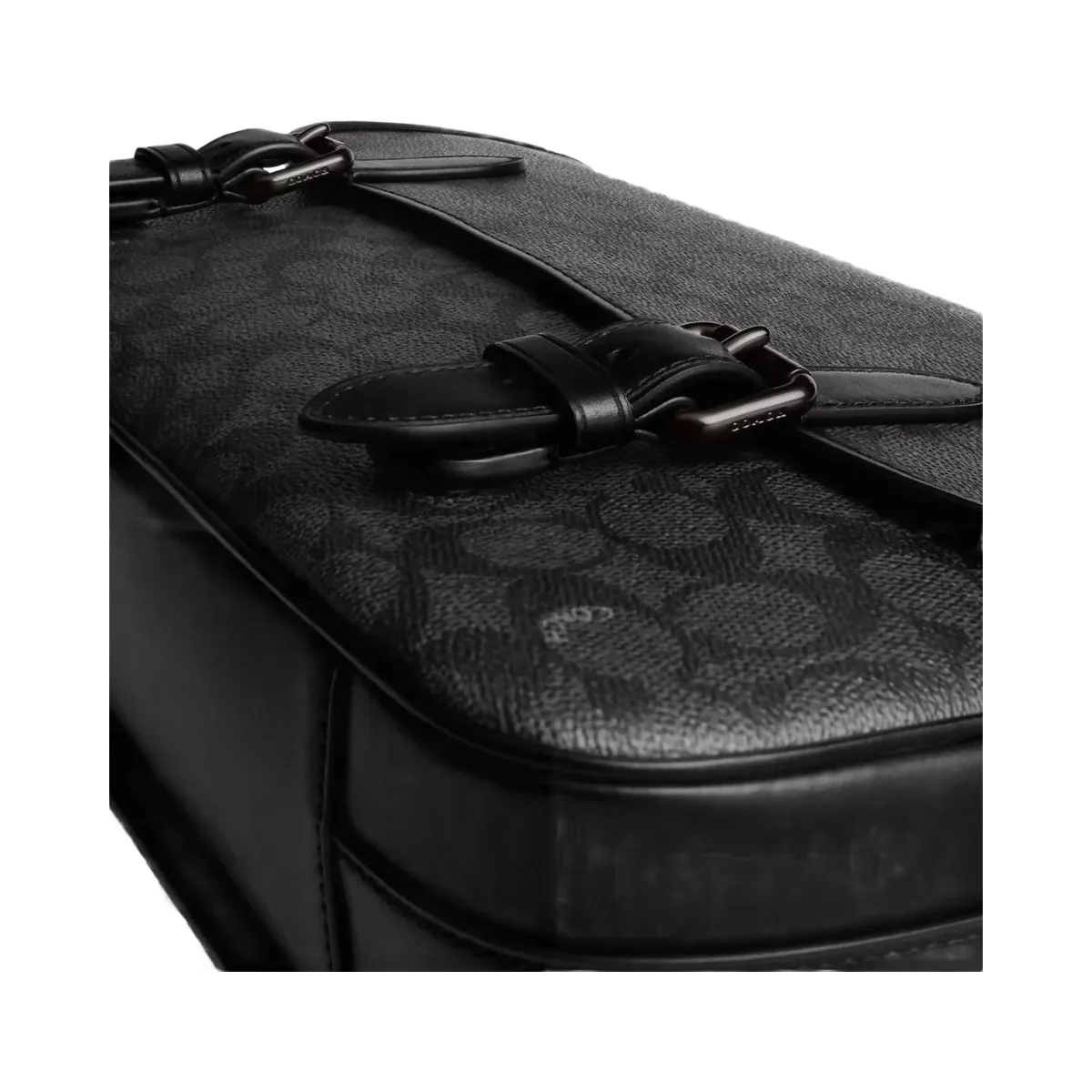Coach Hitch Messenger Bag In Signature Canvas in Charcoal