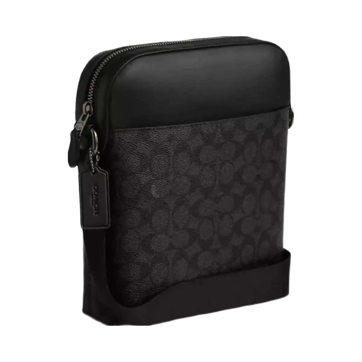 Coach Houston Flight Bag In Signature Canvas in Gunmetal Charcoal Black