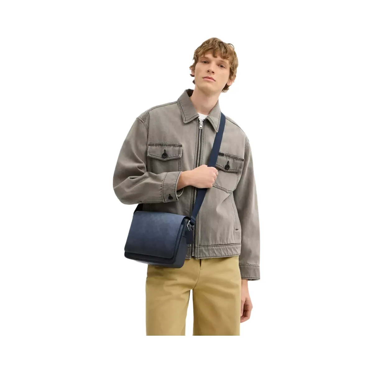 Coach Jack Messenger Bag In Ombre Signature Canvas in Silver Blue