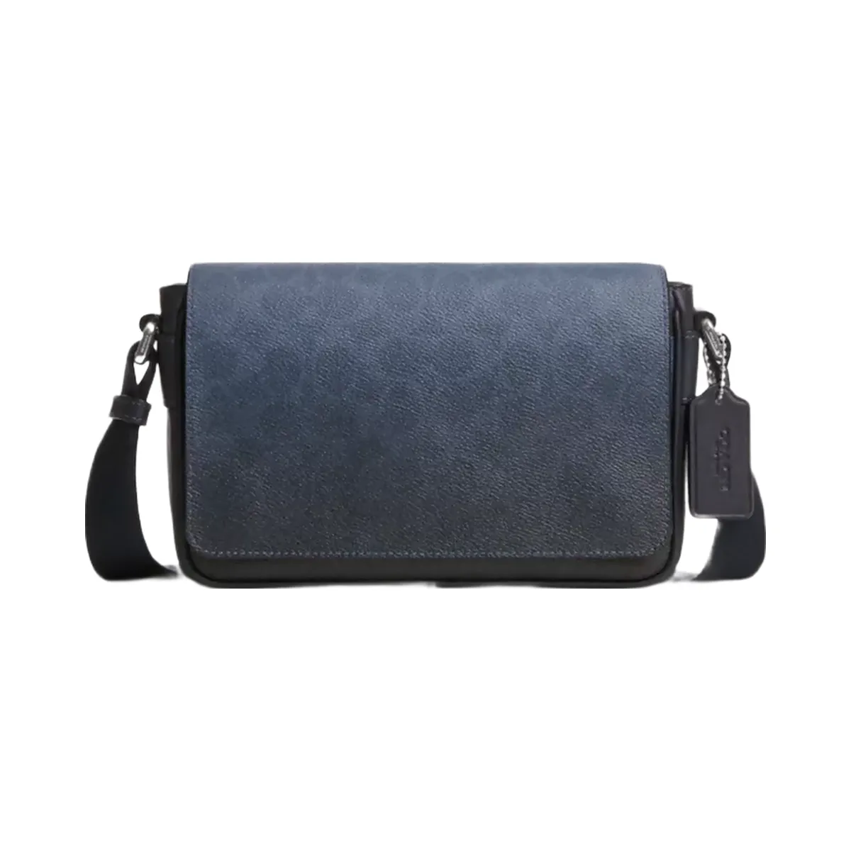 Coach Jack Small Flap Crossbody Bag In Ombre Signature Canvas in Silver Blue