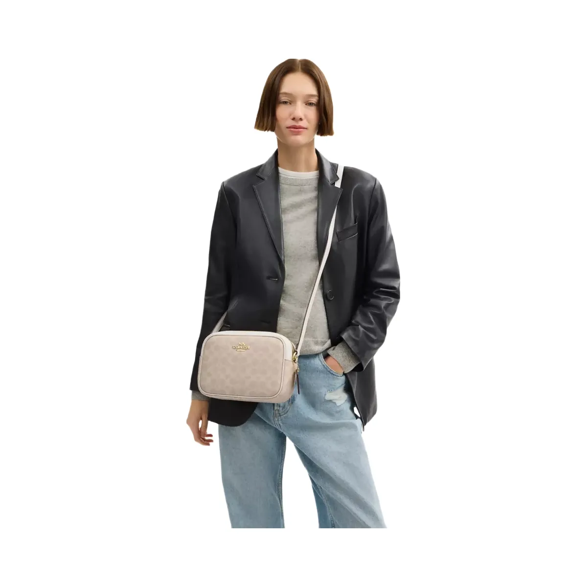 Coach Jamie Camera Bag In Signature Canvas in Gold Sand Chalk