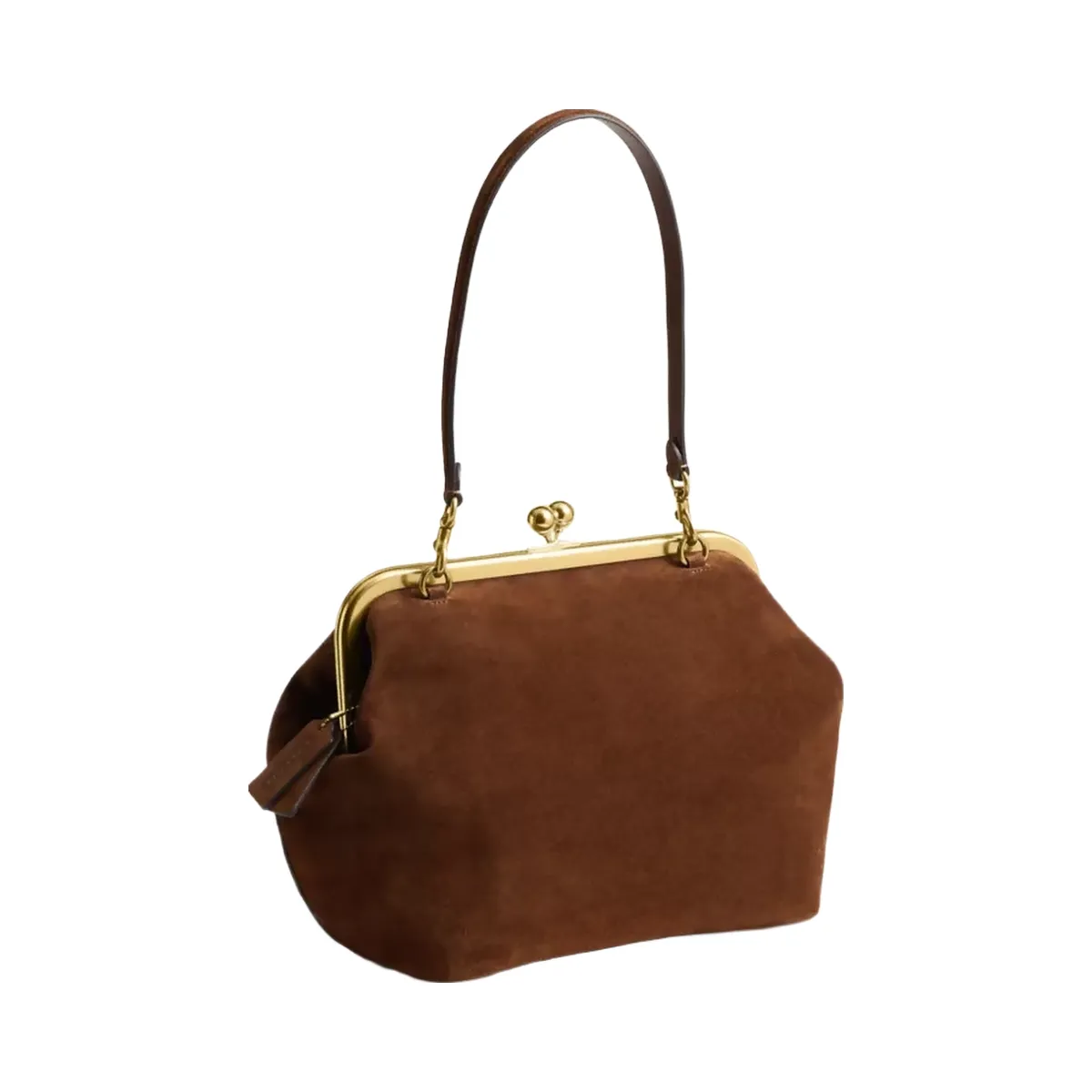 Coach Kisslock Frame Bag 27 in Brass Warm Brown | Hype Fly India